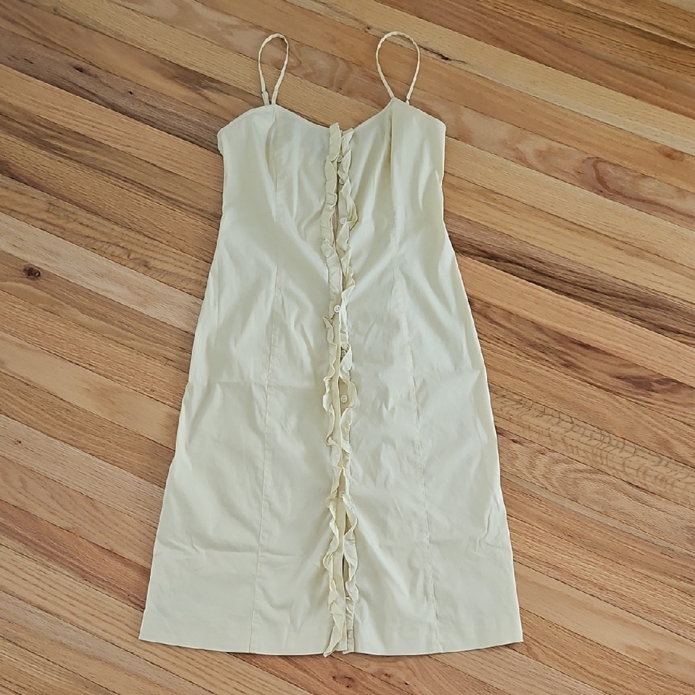 Theory Cream Ruffle Dress, Sz 4